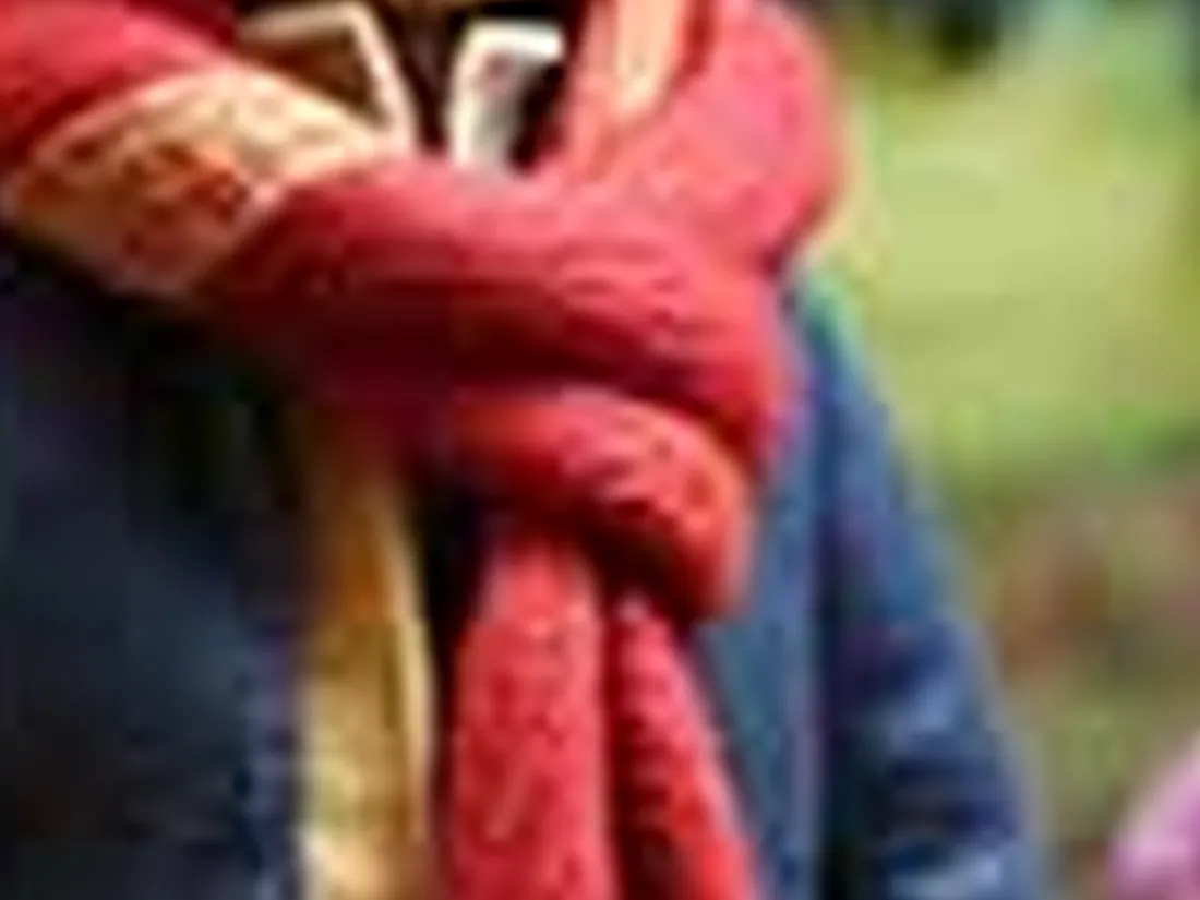 Ausschnitt eines Strickschals, Original vergrößert