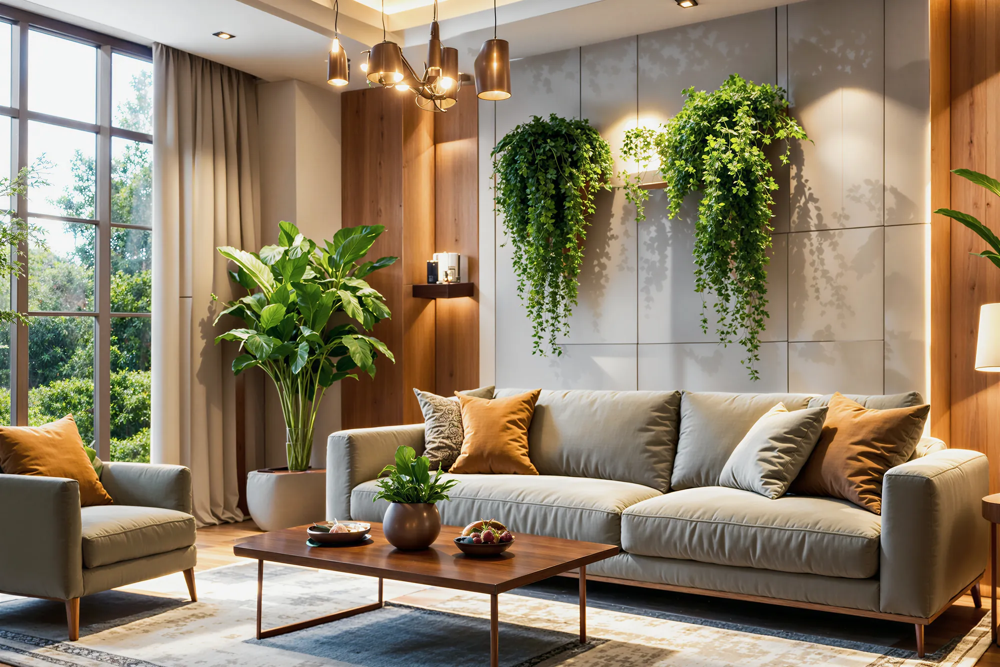 Dasselbe Wohnzimmer mit CoconutFlow auf 4.096 px hochskaliert