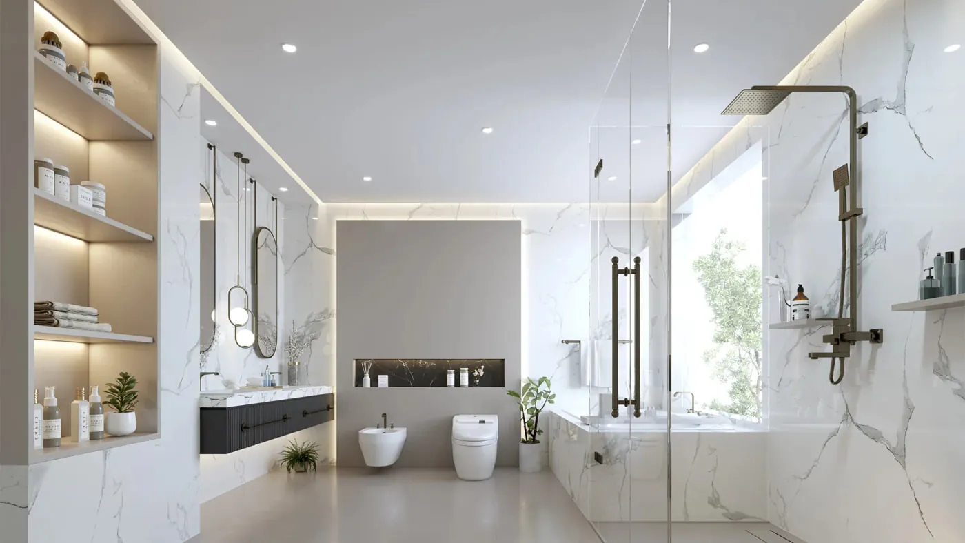 Baño de mármol, foto original