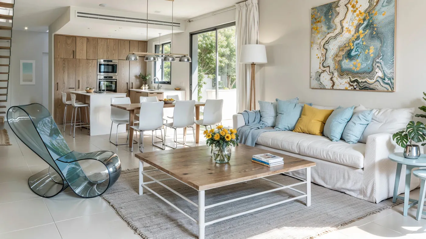 El mismo salón fotografiado, procesado